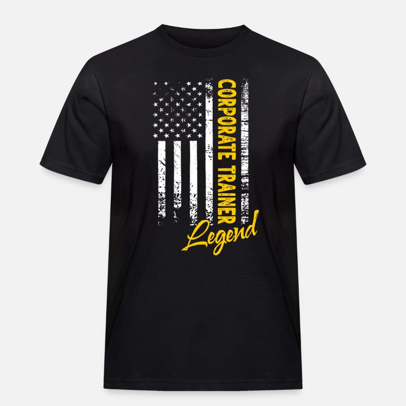 Mitarbeitercoach Legende - Männer Workwear T-Shirt - Schwarz