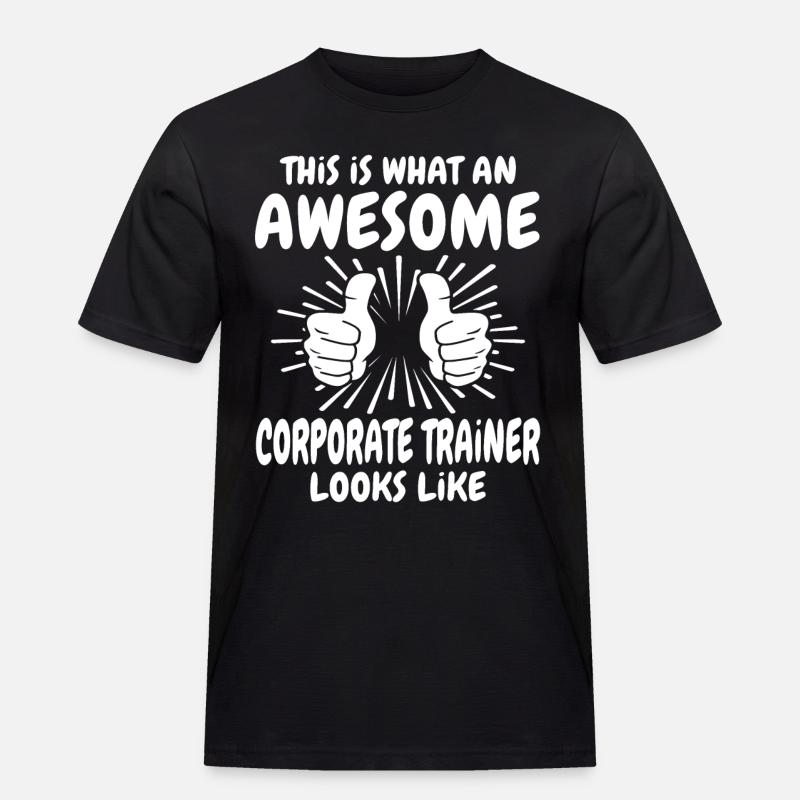 Mitarbeitercoach - Männer Workwear T-Shirt - Schwarz