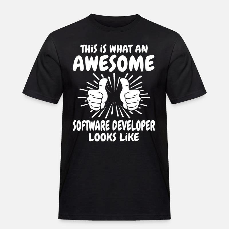 Software Entwickler - Männer Workwear T-Shirt - Schwarz