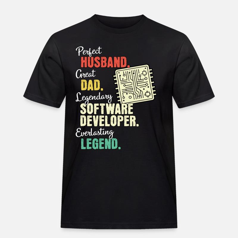 Software Developer Dad - Men's Workwear T-Shirt - black