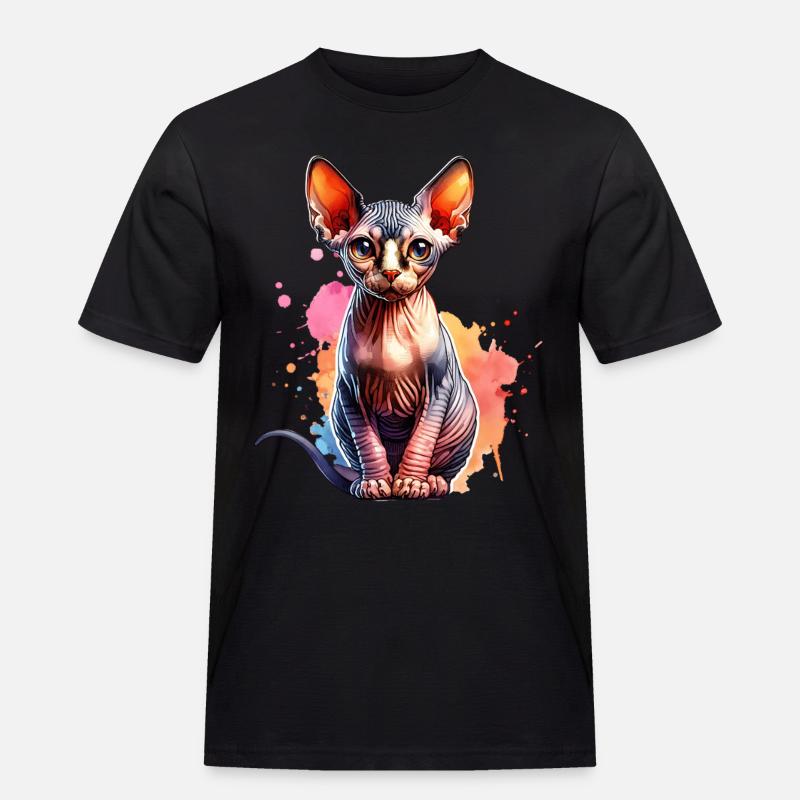 Sphynxkatze Geschenk - Männer Workwear T-Shirt - Schwarz