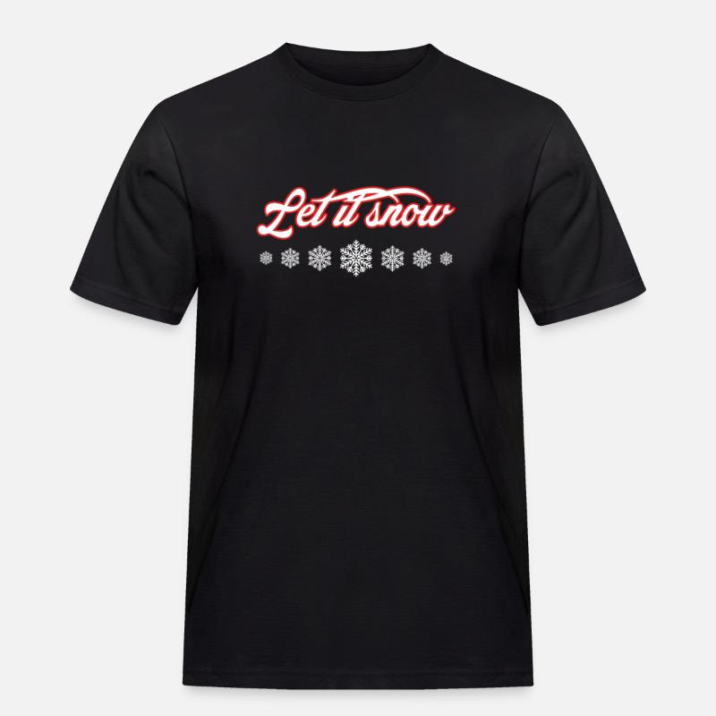 Let it Snow - Männer Workwear T-Shirt - Schwarz