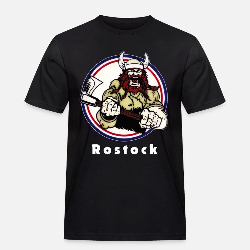 Rostocker Wikinger - Männer Workwear T-Shirt - Schwarz