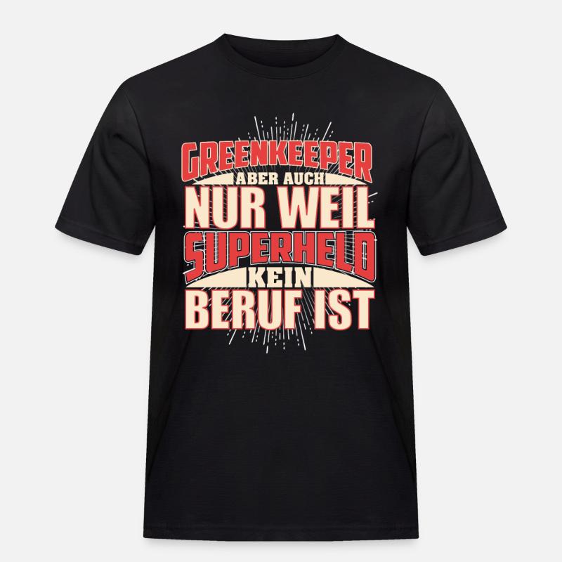 Greenkeeper Superheld - Männer Workwear T-Shirt - Schwarz