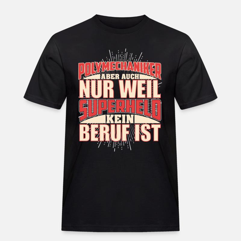 Polymechaniker Superheld - Männer Workwear T-Shirt - Schwarz