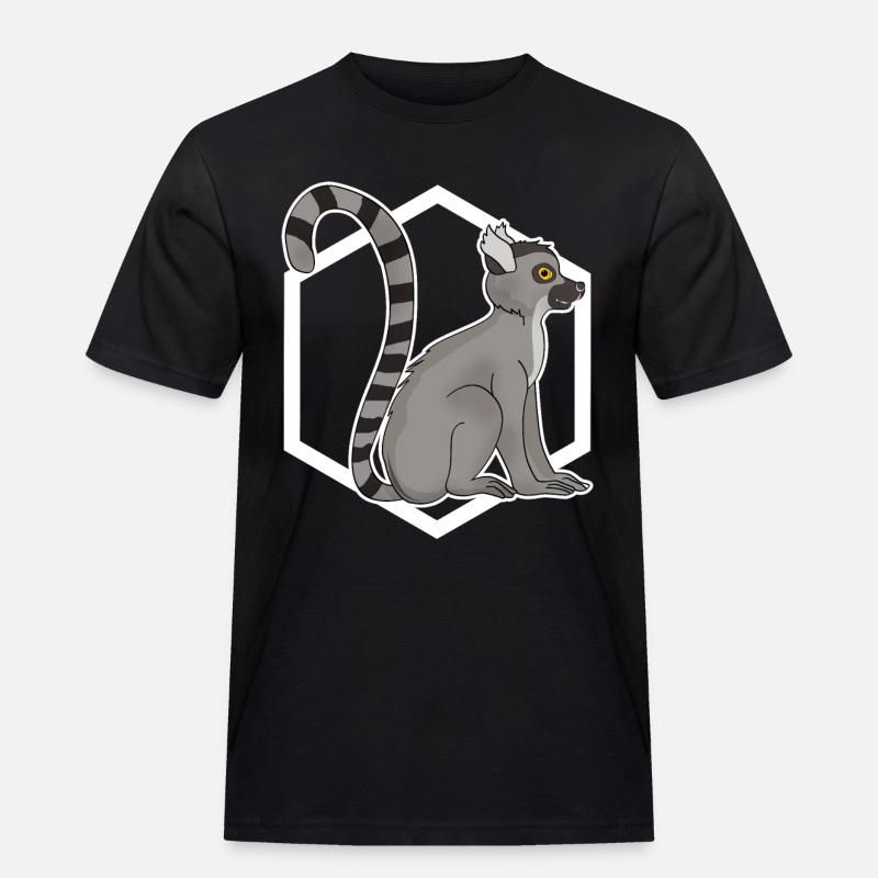 Lemur Äffchen - Männer Workwear T-Shirt - Schwarz
