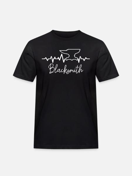 Blacksmithing Heartbeat - Men's Workwear T-Shirt - black