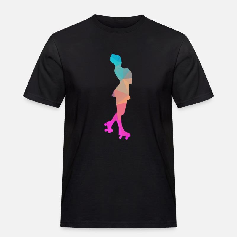 Abstrakter Eis- und Rollschuh-Design - Männer Workwear T-Shirt - Schwarz