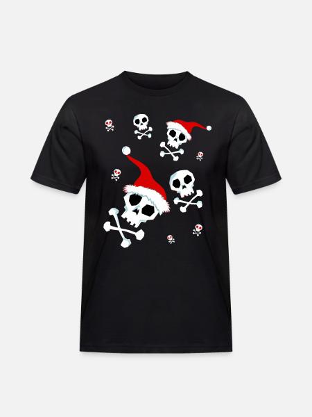 Christmas Skull Santa Skull - Men's Workwear T-Shirt - black