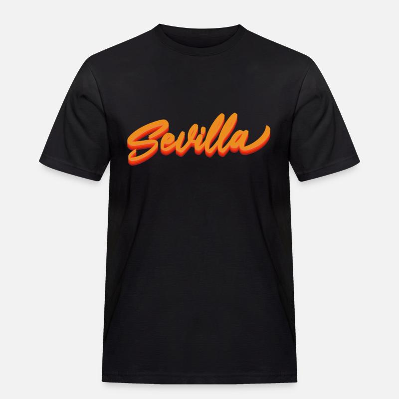 Sevilla Gradient Script Logo - Men's Workwear T-Shirt - black