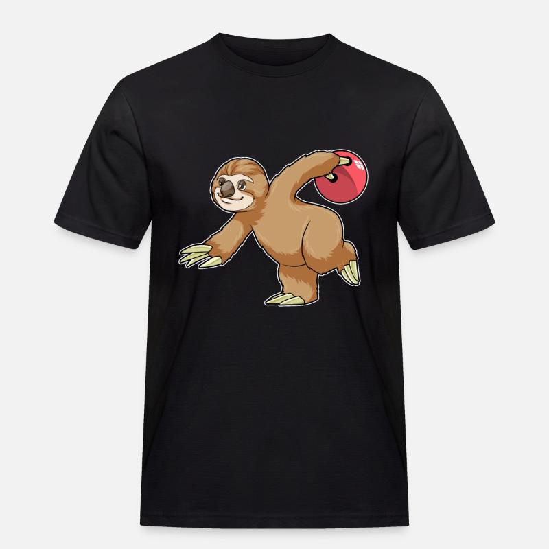 Faultier Bowling Bowlingkugel - Männer Workwear T-Shirt - Schwarz
