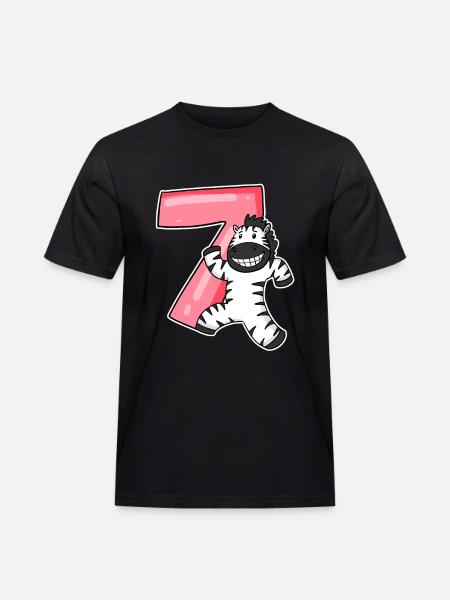 Zèbre 7 ans anniversaire d’enfant - T-shirt Workwear homme - noir