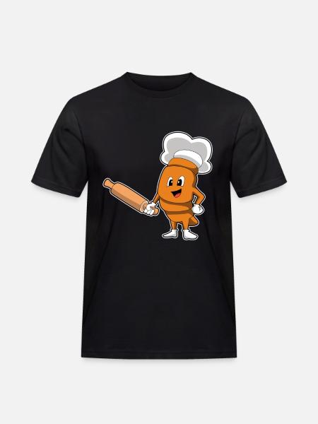 Bread Baker Rolling Pin Baking - Men's Workwear T-Shirt - black