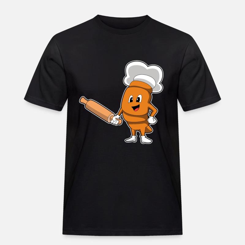 Brot Bäcker Nudelholz Backen - Männer Workwear T-Shirt - Schwarz