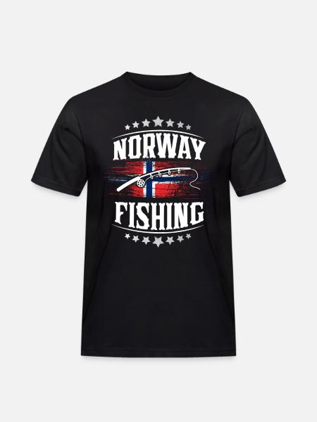 Norwegen Angeln Angler Fischen - Männer Workwear T-Shirt - Schwarz