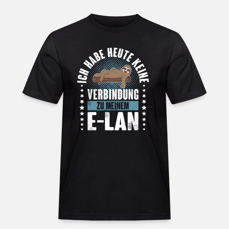 Faultier E Lan - Männer Workwear T-Shirt - Schwarz