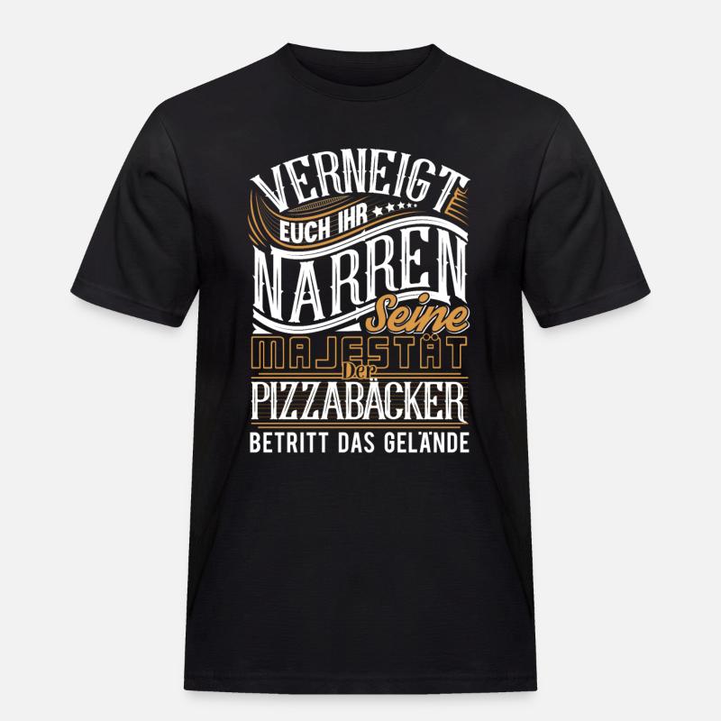 Pizzabäcker - Männer Workwear T-Shirt - Schwarz