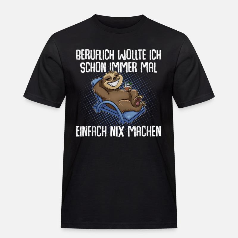 Faultier Beruf - Männer Workwear T-Shirt - Schwarz