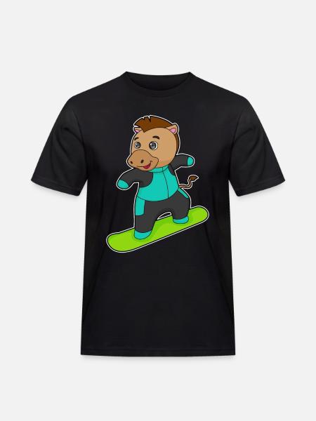 Horse Snowboarder Snowboard - Men's Workwear T-Shirt - black