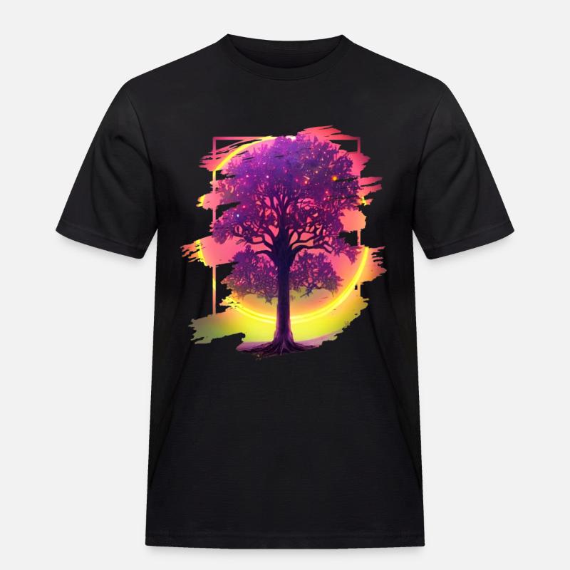 Lebensbaum - Männer Workwear T-Shirt - Schwarz