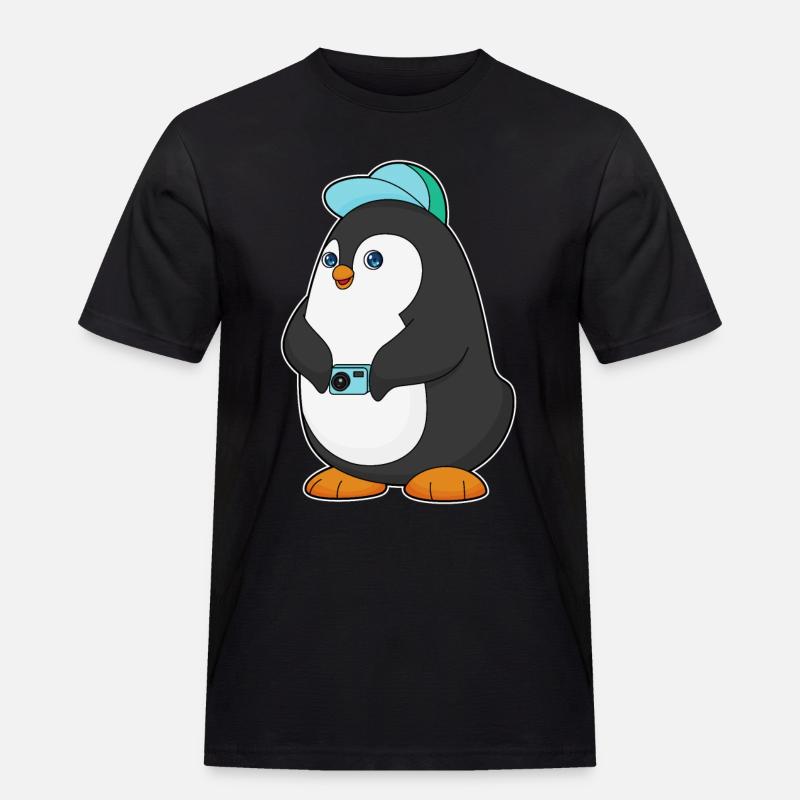 Caméra Pingouin - T-shirt Workwear homme - noir
