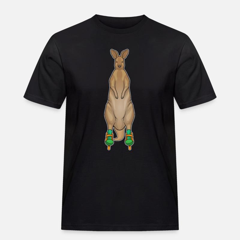 Känguru Inline skating Inline skates - Männer Workwear T-Shirt - Schwarz