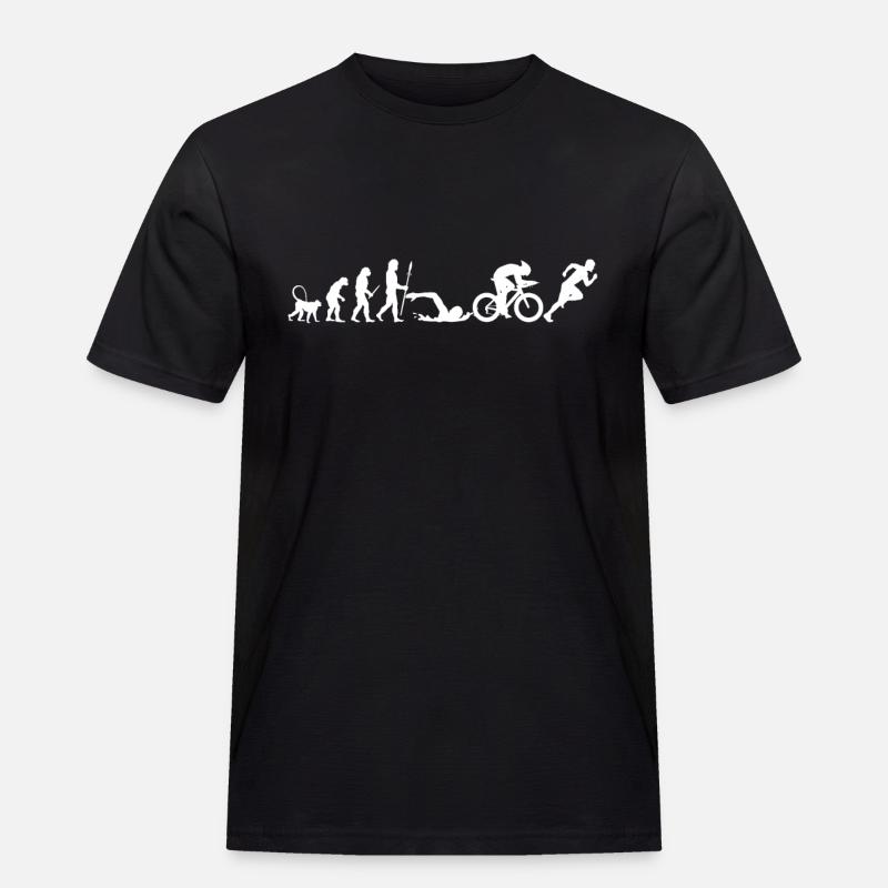 Entwicklung des Triathlons - Männer Workwear T-Shirt - Schwarz