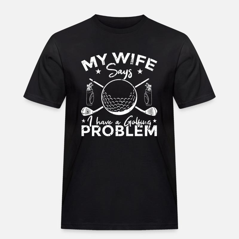 Golf Probleme - Männer Workwear T-Shirt - Schwarz