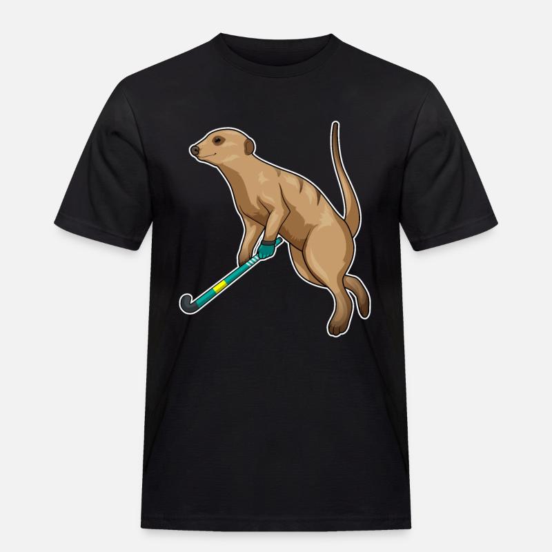 Erdmännchen Feldhockey Feldhockeyschläger - Männer Workwear T-Shirt - Schwarz
