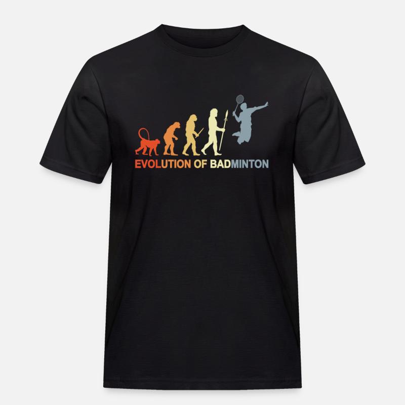 Badminton Evolution - Männer Workwear T-Shirt - Schwarz
