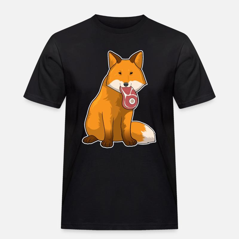 Fuchs Fleisch - Männer Workwear T-Shirt - Schwarz