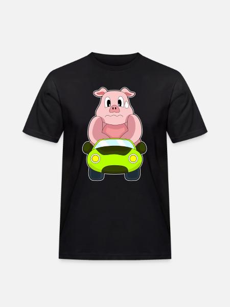 Pig Car - Men's Workwear T-Shirt - black