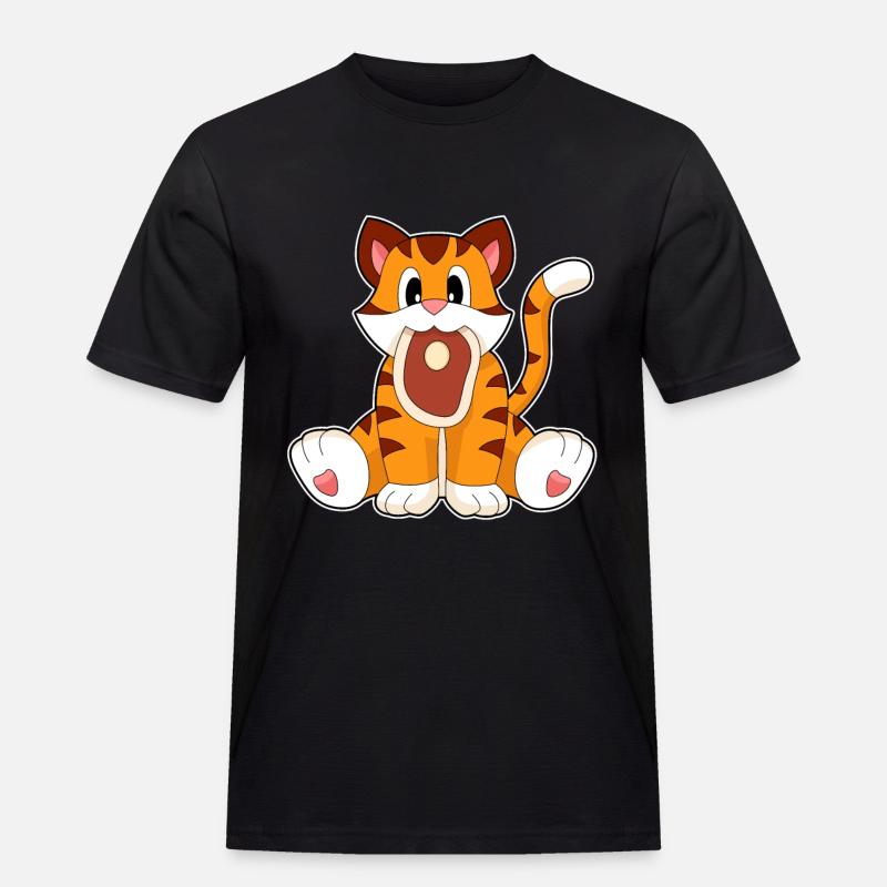 Tiger Fleisch - Männer Workwear T-Shirt - Schwarz