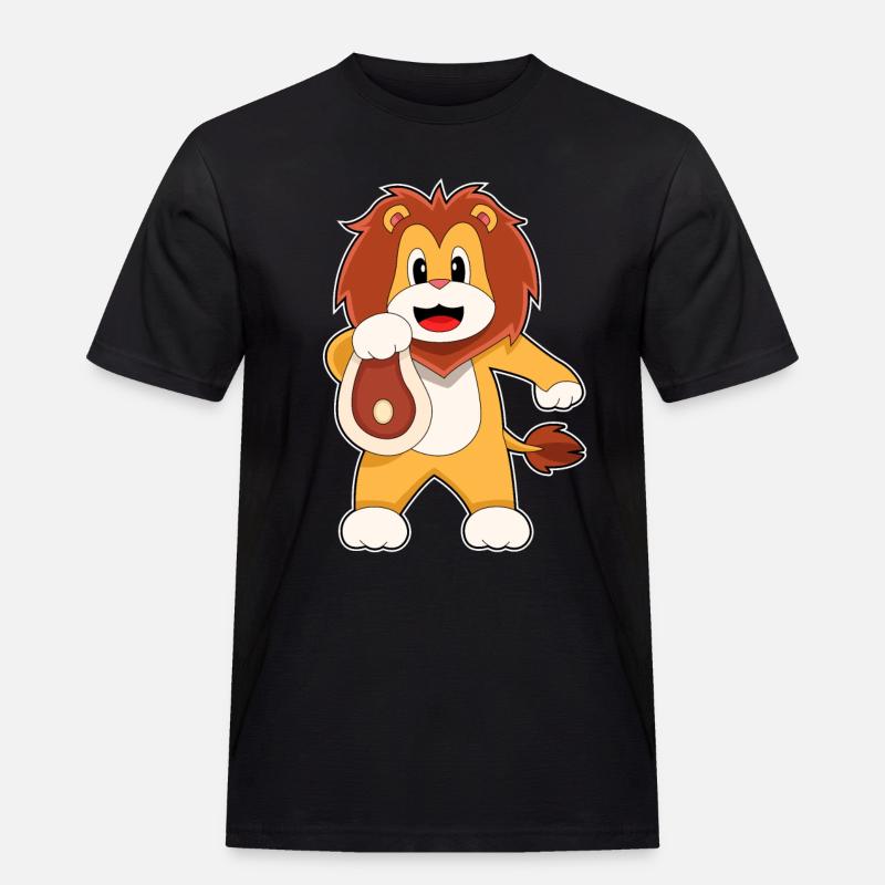 Löwe Fleisch - Männer Workwear T-Shirt - Schwarz