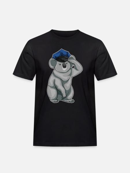 Koala Policeman Police Cap Police - Men's Workwear T-Shirt - black