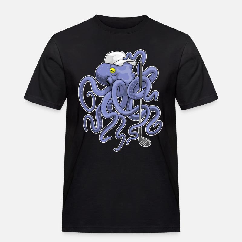 Krake Golf Golfschläger - Männer Workwear T-Shirt - Schwarz