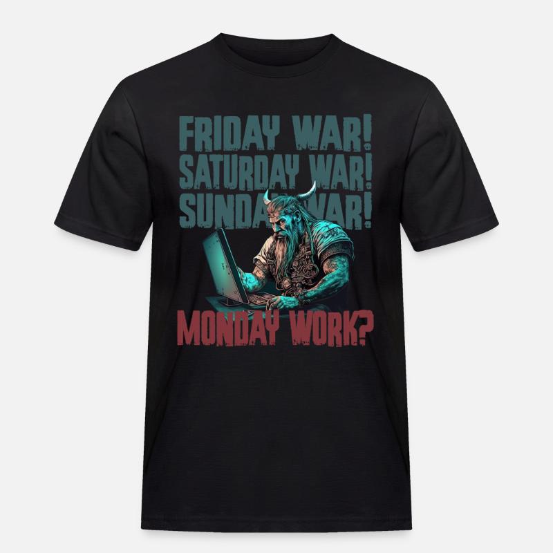 Monday work Programming Vikings - Men's Workwear T-Shirt - black