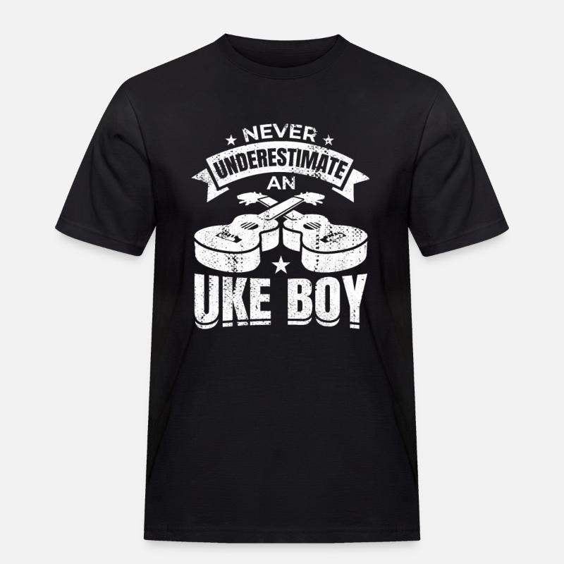 Kleiner Ukulelist - Männer Workwear T-Shirt - Schwarz