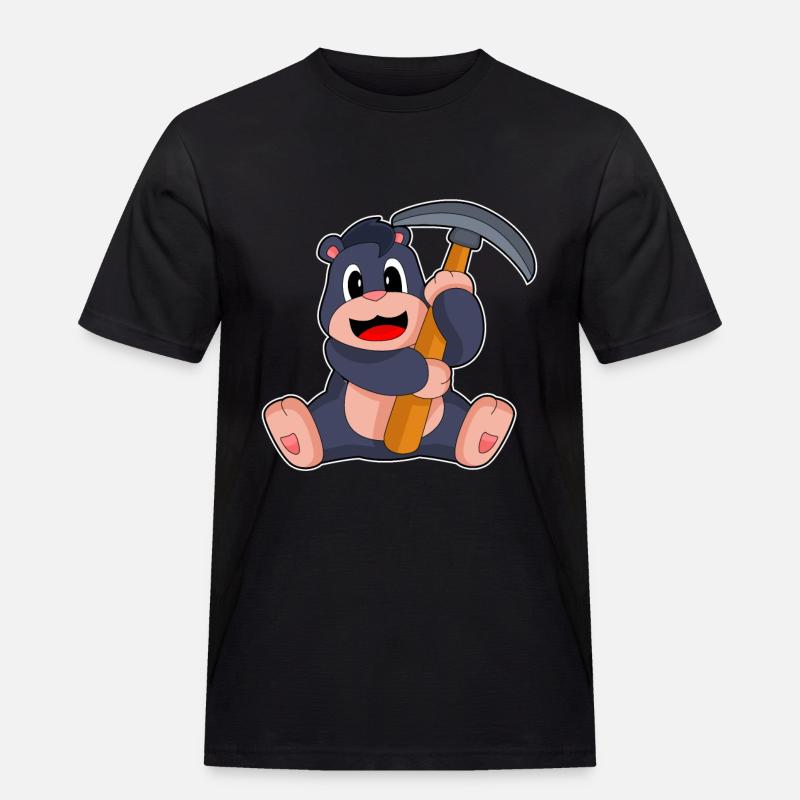 Mole Miner Pickaxe Mining - Men's Workwear T-Shirt - black