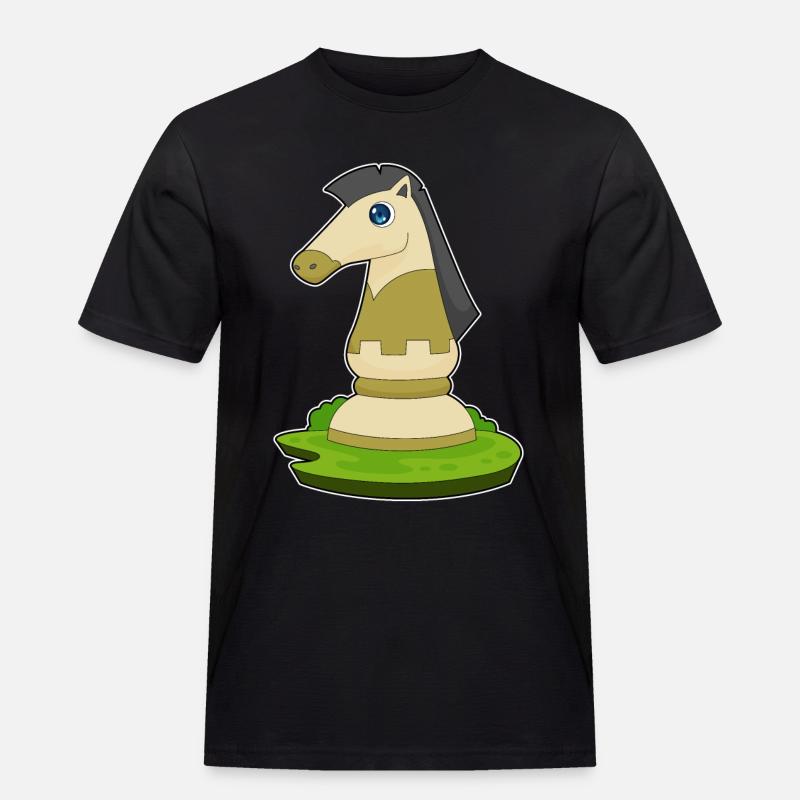 Schachfigur Springer Schach - Männer Workwear T-Shirt - Schwarz