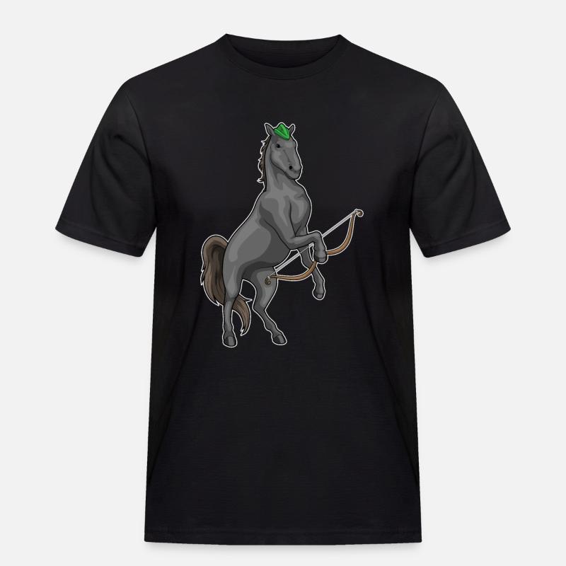 Pferd Bogenschütze Bogen - Männer Workwear T-Shirt - Schwarz