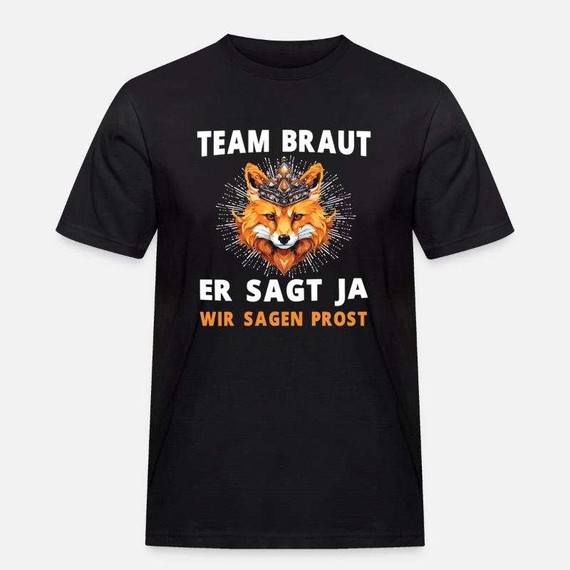 Hochzeit Junggesellenabschied Fuchs Bräutigam - Männer Workwear T-Shirt - Schwarz