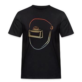 Welding Mask Drawing - Men's Workwear T-Shirt - black - Front - AI Model Male 178 light (178cm)