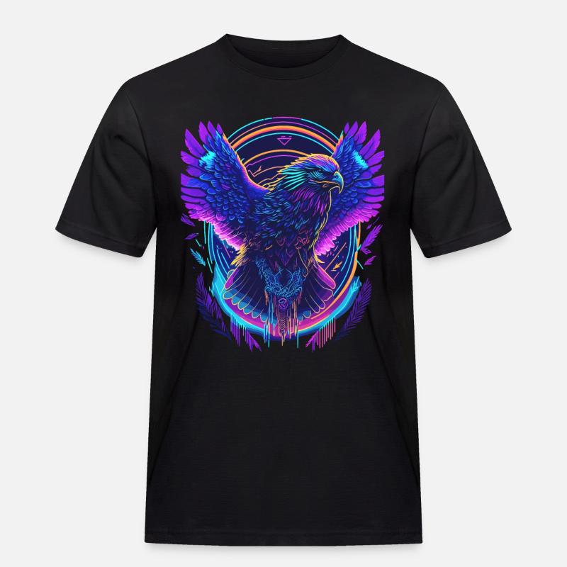 Flying Eagle Synthwave - Men's Workwear T-Shirt - black