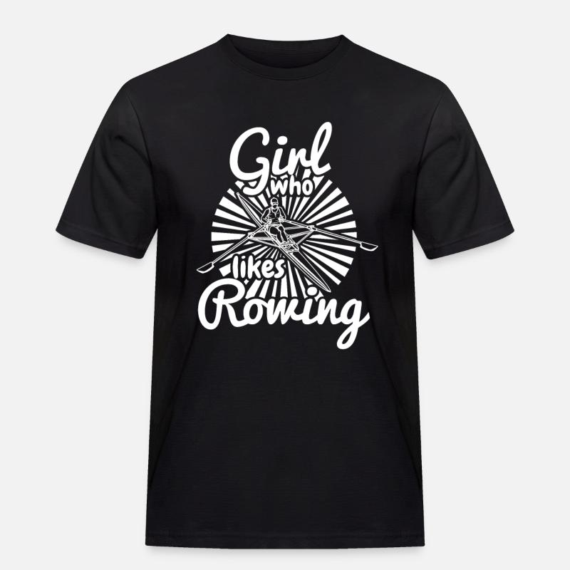 Mädchen das gerne rudert - Männer Workwear T-Shirt - Schwarz