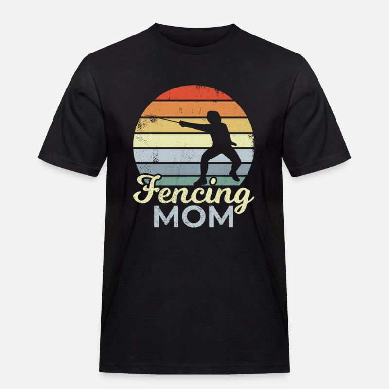 Fechter Mutter - Männer Workwear T-Shirt - Schwarz