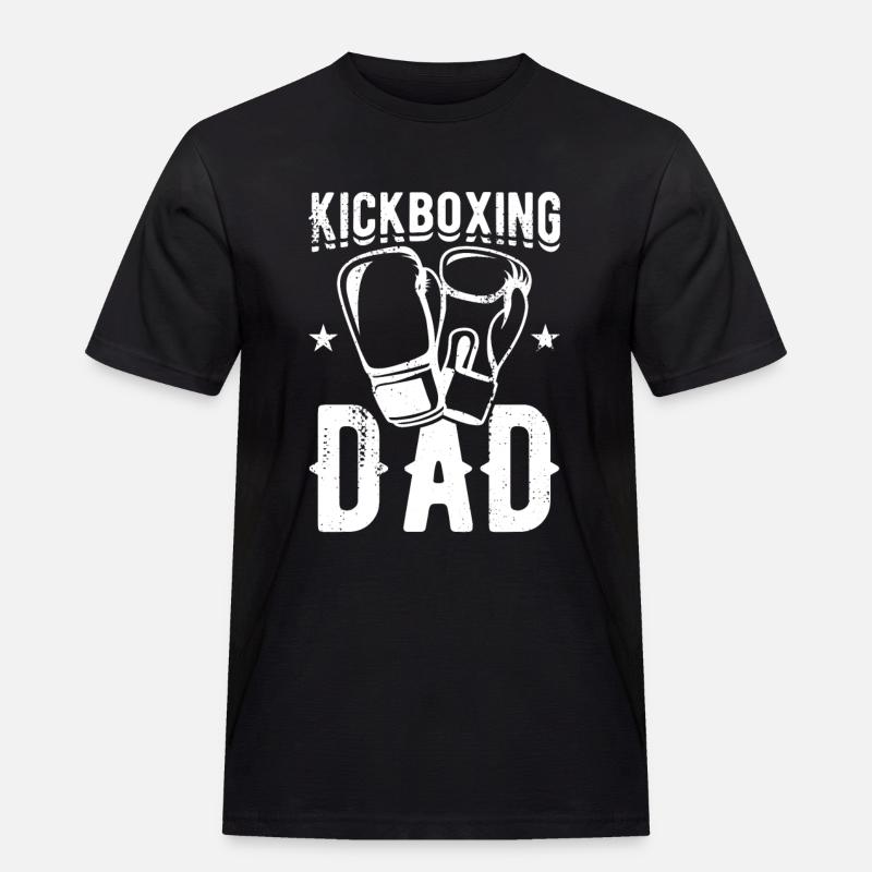 Kickboxer Vater - Männer Workwear T-Shirt - Schwarz