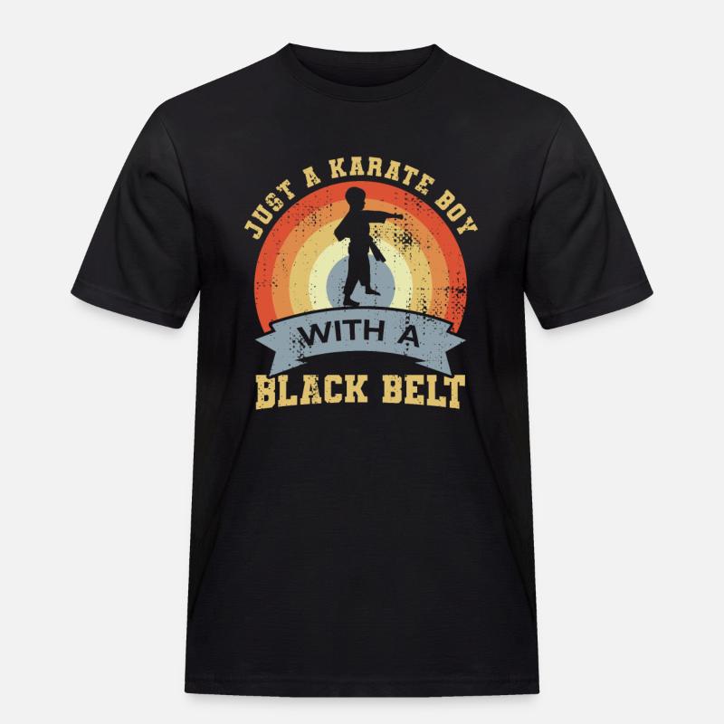 Karate Junge mit schwarzem Gürtel - Männer Workwear T-Shirt - Schwarz