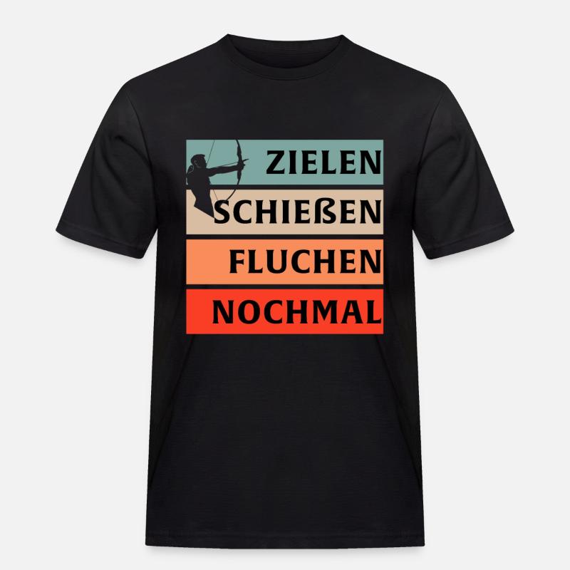 Bogen Bogenschießen - Männer Workwear T-Shirt - Schwarz