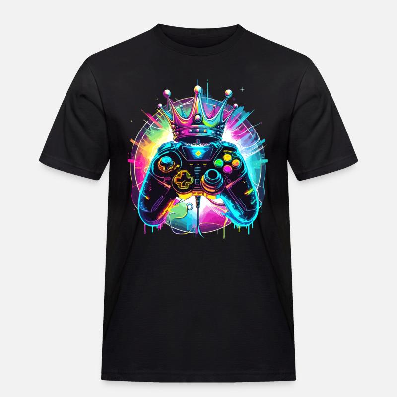 Gaming Controller mit Krone - Männer Workwear T-Shirt - Schwarz